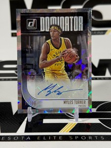 Myles Turner Auto 99 2018-19 Donruss Dominator #DS-MTN Numbered 5299 Basketball Card