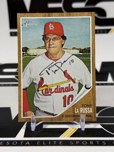 Tony LaRussa Auto 2011 Topps Heritage #198 Baseball Card
