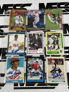 (9) Autograph Cards Including Minnesota Twins, North Stars, Wally the Beer Man