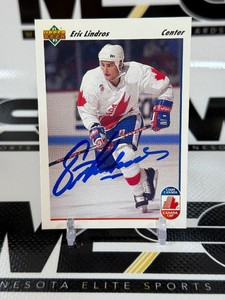 Eric Lindros Autograph 1991-92 Upper Deck Canada Cup #9 Hockey Card