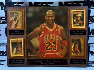 Michael Jordan Basketball Plaque With Cards an Photo