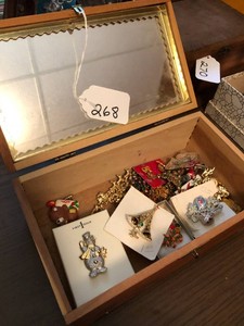 Jewelry box with Christmas jewelry