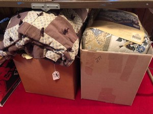 New blankets and other bedding 2 boxes of