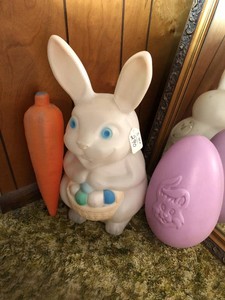 Easter rabbit blow molds with egg and carrot