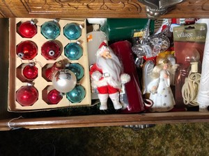 Christmas decorations, some vintage