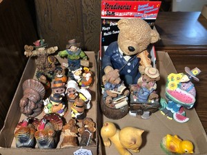 Fall decorations, musical bear, novelty candles 2 boxes of