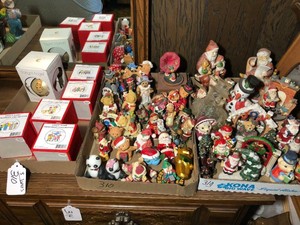 Sally Huss collection and other Christmas decorations 3 boxes of