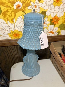 Vintage blue dresser lamp