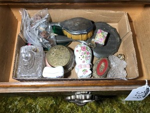 Trinket boxes and vintage curlers