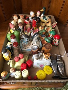 Salt and pepper shaker collection some as is