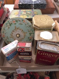 Vintage metal tins - largest Member of The Humane Society and others