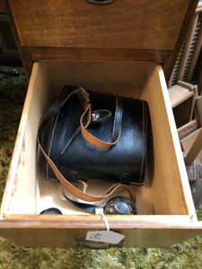 Binoculars and compass