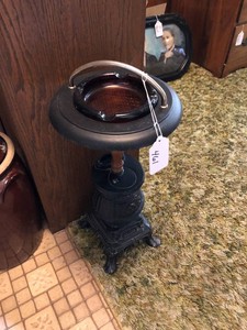 Cast wood stove ash tray stand