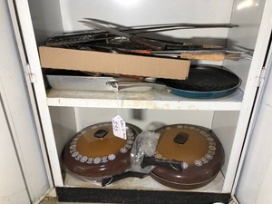 New frying pans and utensils