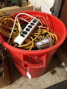 Container of electric cords, treble lights