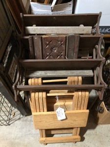 Wood items - folding chairs, small benches, tables