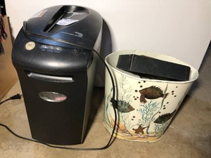Paper shredder and calculators