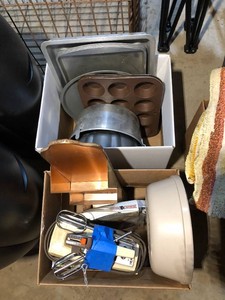Baking supplies, hand mixer 2 boxes of