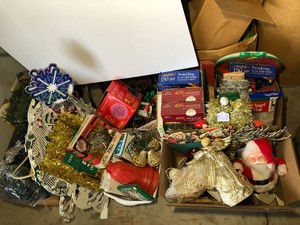 Large collection of Christmas decorations, some vintage