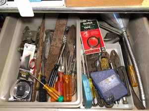 Hand tools all in drawer