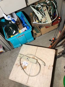 Electrical items - cords, lights all on bottom shelf