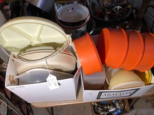 2-boxes of Tupperware and other plastics