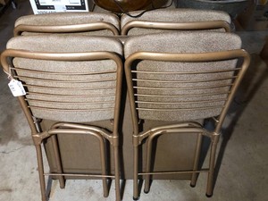 Card tables and matching chairs to one table