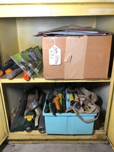 Hand garden tools, both shelves