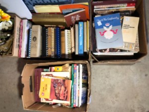 3- boxes of cook books