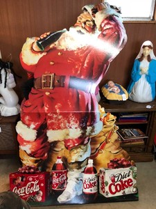 Coca-Cola life size Santa cardboard cutout