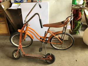 Huffy banana seat bike and scooter