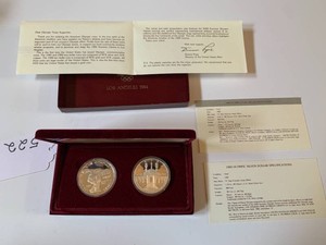 United States 1983 and 1984 Olympic silver dollar set