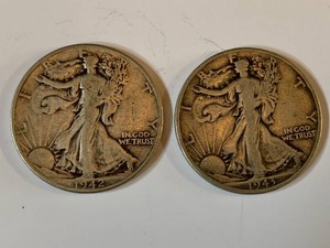 1942 and 1943 Walking Liberty silver half dollar