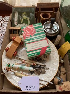 Advertising ash trays, pictures, wood items Lester Prairie, Gaylord and others
