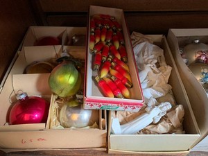 Vintage Christmas decorations all in bottom