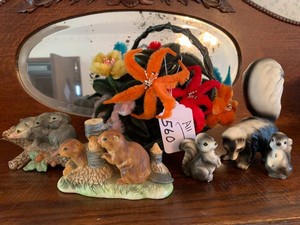 Pipe cleaner decoration and animal figurines