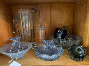 Blue glassware