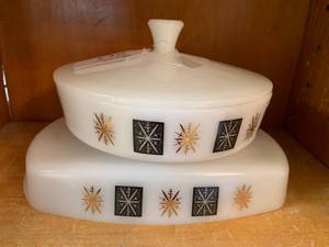 Federal Glass atomic snowflakestarburst baking dishes
