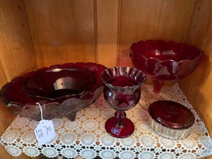 Ruby red glassware