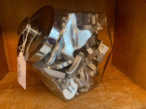 Glass jar and cookie cutters