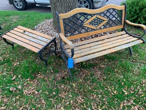 Wood and metal bench and seat