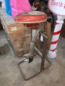 Sea King boat motor and stand