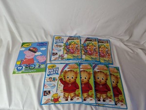 New Crayola Coloring Book Lot  8 Books Featuring Peppa Pig, Daniel Tiger & Dinosaurs