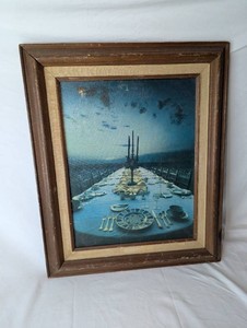 Bud Meyer Banquet Table Print on Canvas  Decision Magazine �1967, Wood Frame