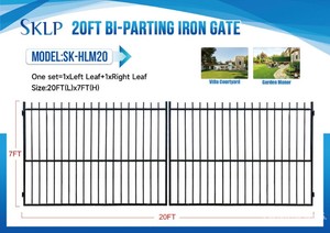 20FT. BI-PARTING WROUGHT IRON GATE SK-HLM20