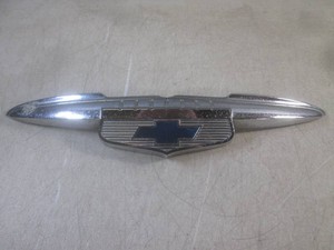(D-3) Vintage 1950s Chevrolet Chrome Hood Emblem GMC-1  Blue Bow Tie