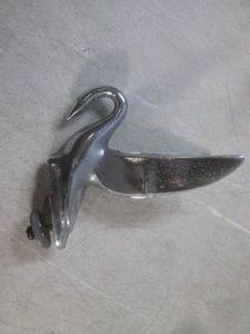 (F-0) Vintage Chrome Swan Hood Ornament Rat Hot Rod