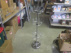 (CS) 4-Tier Chrome Revolving Shoe Tree Display 52 Tall