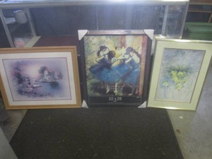 (C-1) 2 Framed Prints and a New 22x28 Frame