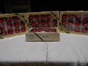 Vintage Red Christmas Ball Ornaments